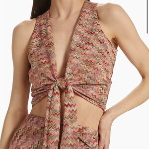 Ramy Brook Chevron Tie Top